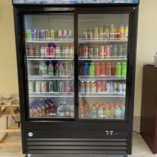 a refrigerated beverage display