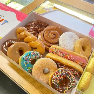 a box of assorted donuts