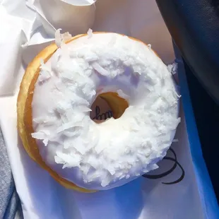 glazed donut with coconut...so good!