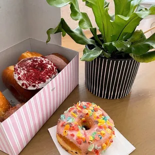 Fruity pebbles donut