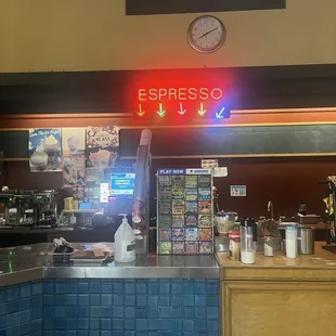 This review is not about the neon sign, but look at this sign. By the way, they have espresso.