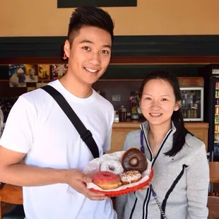 Enjoying some happy donuts