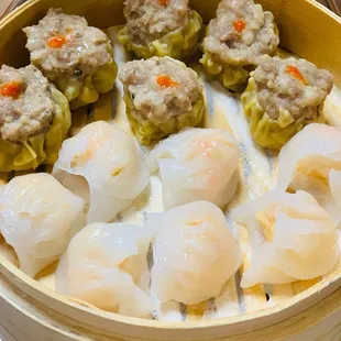 Sui mai. And  shrimp dumplings