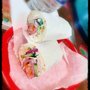 Vietnam Sandwich; KIRKLAND Water; and a lottery ticket $