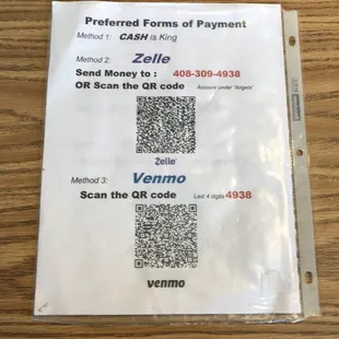 a receipt for a payment