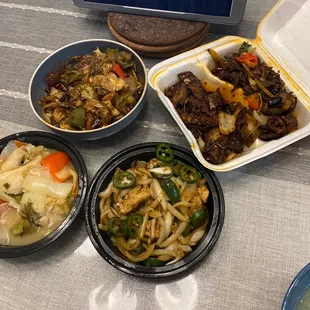 a variety of food items