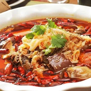 Beef Tripe with Pork Blood in Chili Sauce