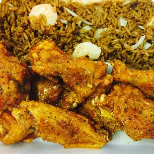 10 wings with Shrimp fried rice and a drink - $8.75