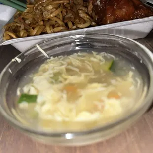 Egg flower soup (came in a 32 oz container). DELICIOUS!