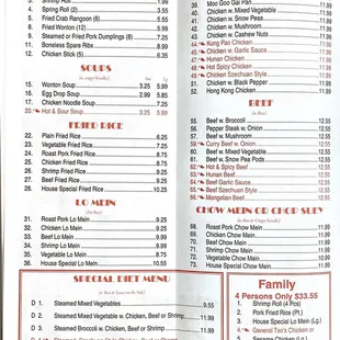 sushi and sashimi, menu