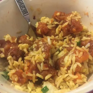 General Tso Chicken with fried rice (almost finished it before the picture!)
