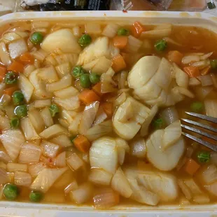 Scallops w. Chili Sauce Not good