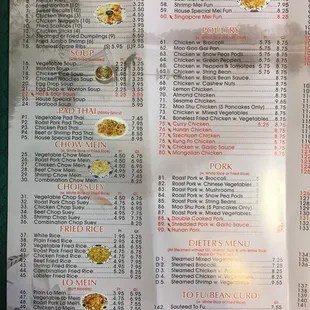 Here is 2 pages of menu...