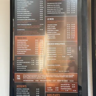 New menu