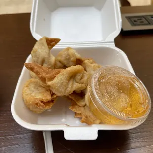 a tray of fried food