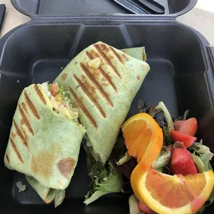 Breakfast spinach wrap