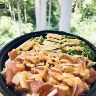 a plate of food on a table