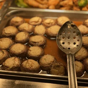 a tray of mushrooms