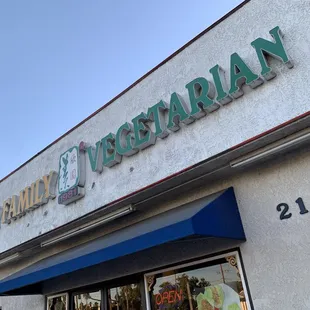 The sign says vegetarian, but all their food is vegan.