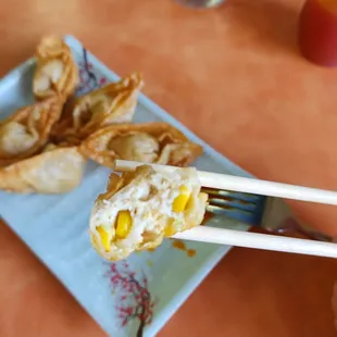 inside the fried wonton