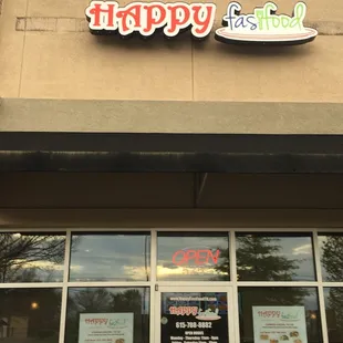 the front of the restaurant