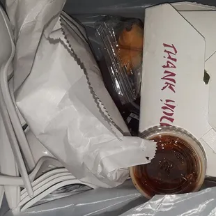 a box of food in a plastic container