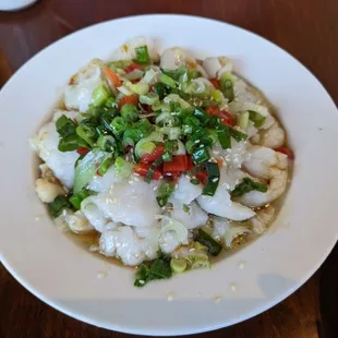 Fish with scallion oil