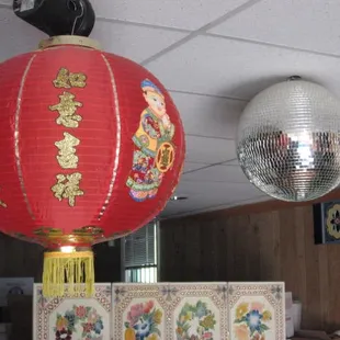 A disco ball possibly spinning to "Everybody have fun tonight ... everybody wang chung tonight."  Good song!