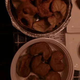 Happy Fortune fried dumplings on bottom