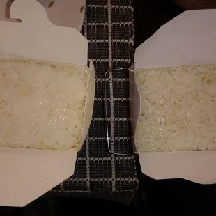 Happy Fortune white rice on right