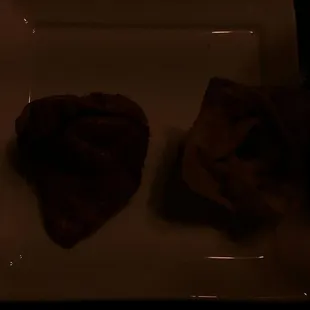 Happy Fortune fried wonton on right