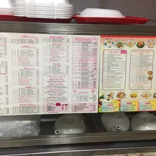 sushi and sashimi, menu