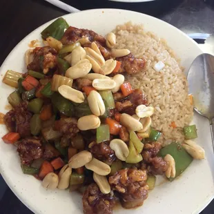 Kung Pao Chicken! Fresh! Fried rice is great!