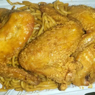 Chicken wings lo mein