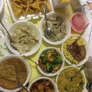 New Years takeout spread