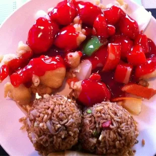 Sweet and sour pork lunch special