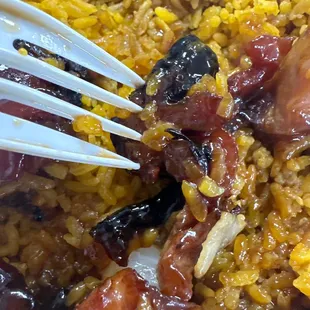 Bourbon chicken is dry &amp; tasteless. Terrible experience.