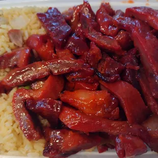 Pork spare ribs and fried rice