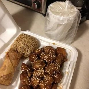 Great service, very friendly. Got all this for $10!! The soup could easily feed 3 and this is a small. I&apos;ll be back!