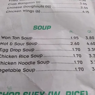 menu