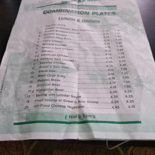 menu