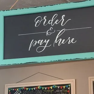 Order area and menu