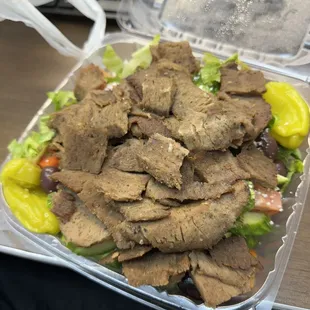 Greek salad with gyro