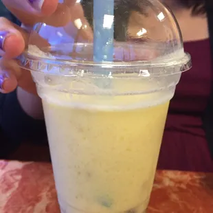 Ice shard filled pineapple boba with unthawed boba--fail.