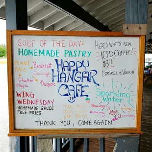 March 2021: Specials Board on the deck