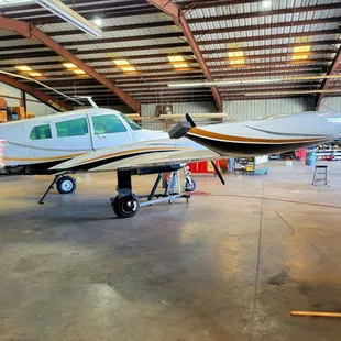 July 2021: Peek in the hangar to see what's inside. Different planes each time...