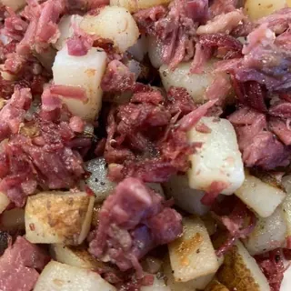 Corned Beef Hangar Hash and Eggs