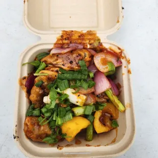 Vegetarian chili momo