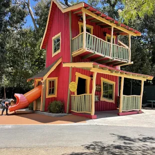 Crooked house and slide.
