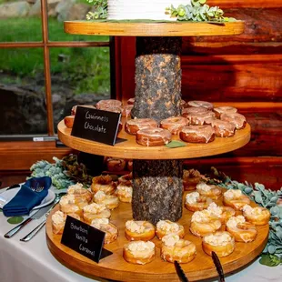 a cake and cupcakes